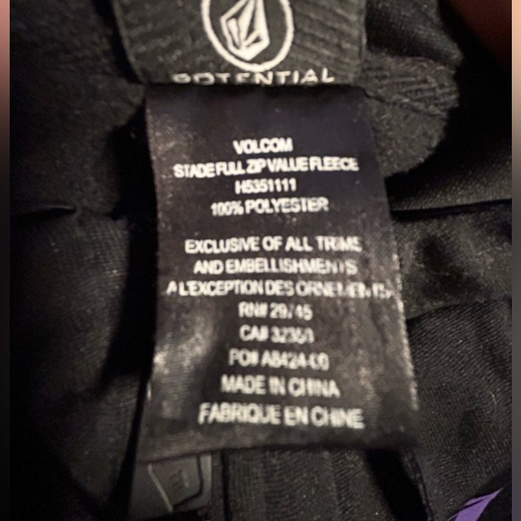Volcom Black Logo Full Zip Hoodie - Picture 7 of 7